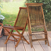 TF22-2 Teak Folding Chair Set | Outdoor Patio Wooden Foldable Chairs | Fully Assembled, Java Finish, Solid Brass Fittings | Portable Outdoor Chairs 18x23x36